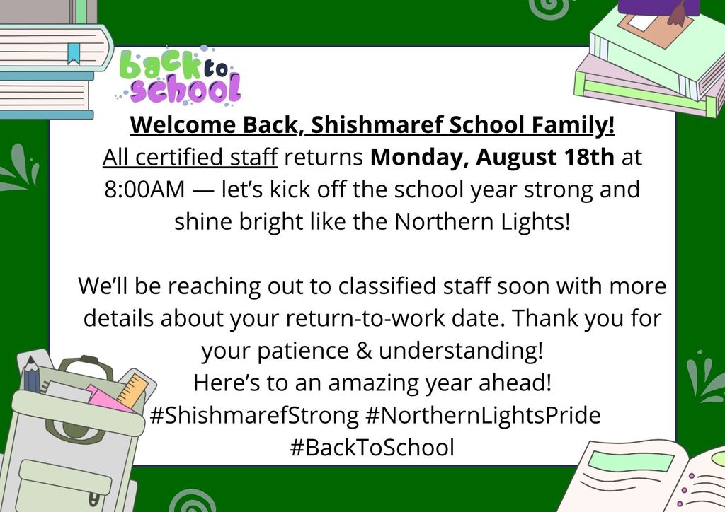 SHH Back to School Note
