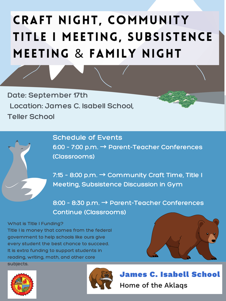Craft Night, Family Night, Migrant Subsistence Night, and Title I Night - Teller School