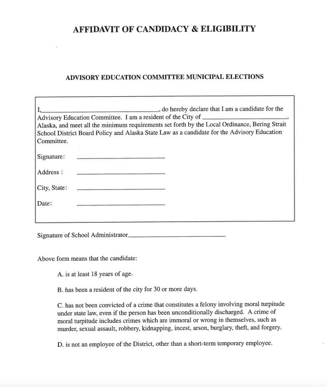 Declaration of Candidacy