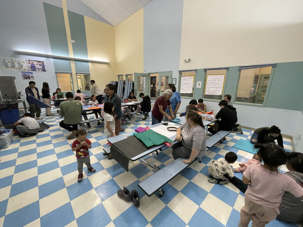Group picture Teller School Craft night cafeteria 
