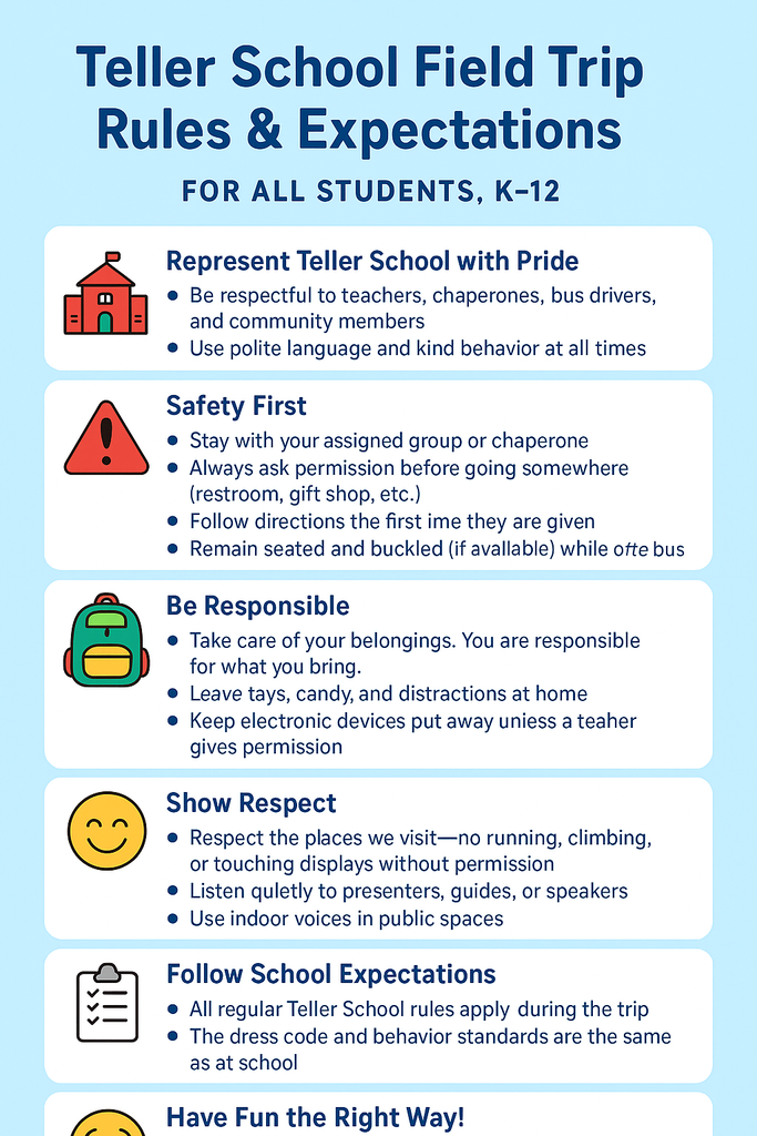 Teller School Field Trip Rules & Expectations