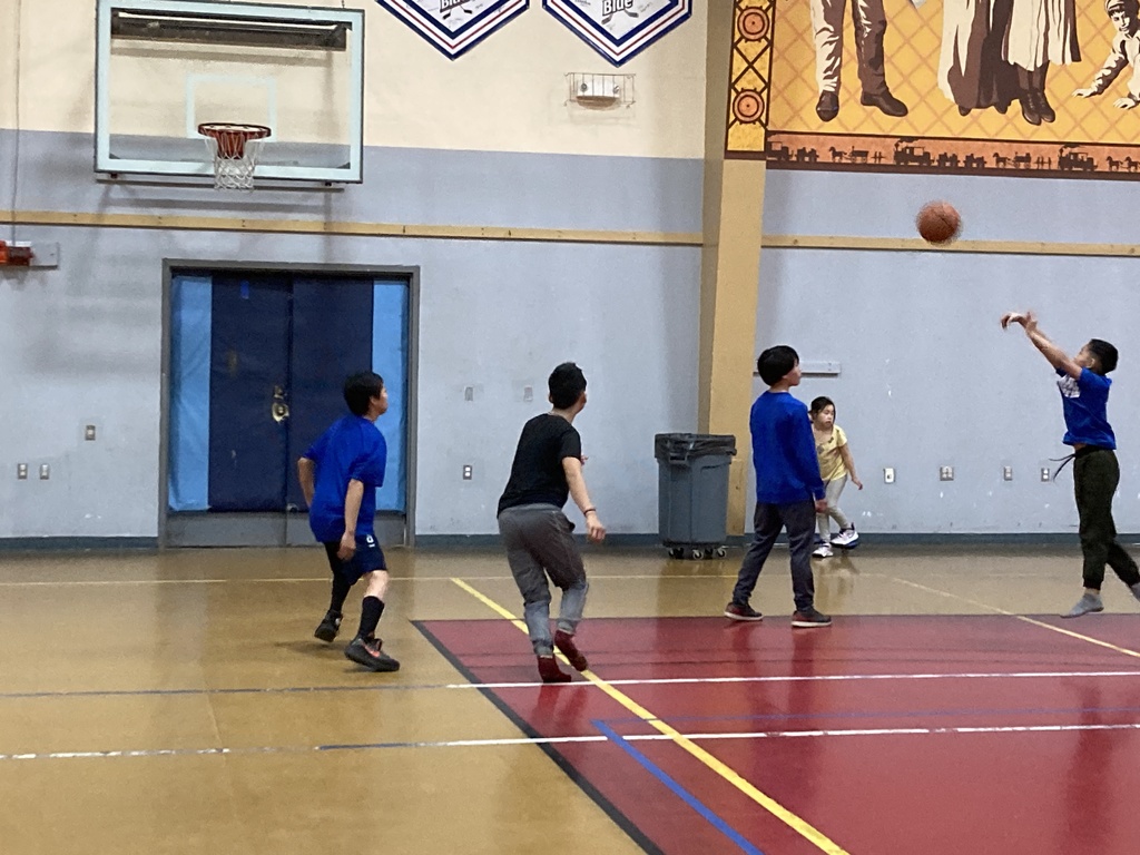 Hooping with some Nome students