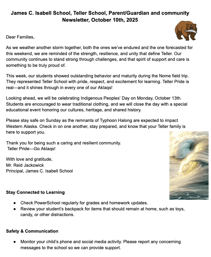 10/10 newsletter teller