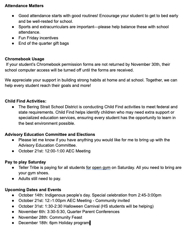 Community Newsletter Teller Alaska October 15th 2025 3