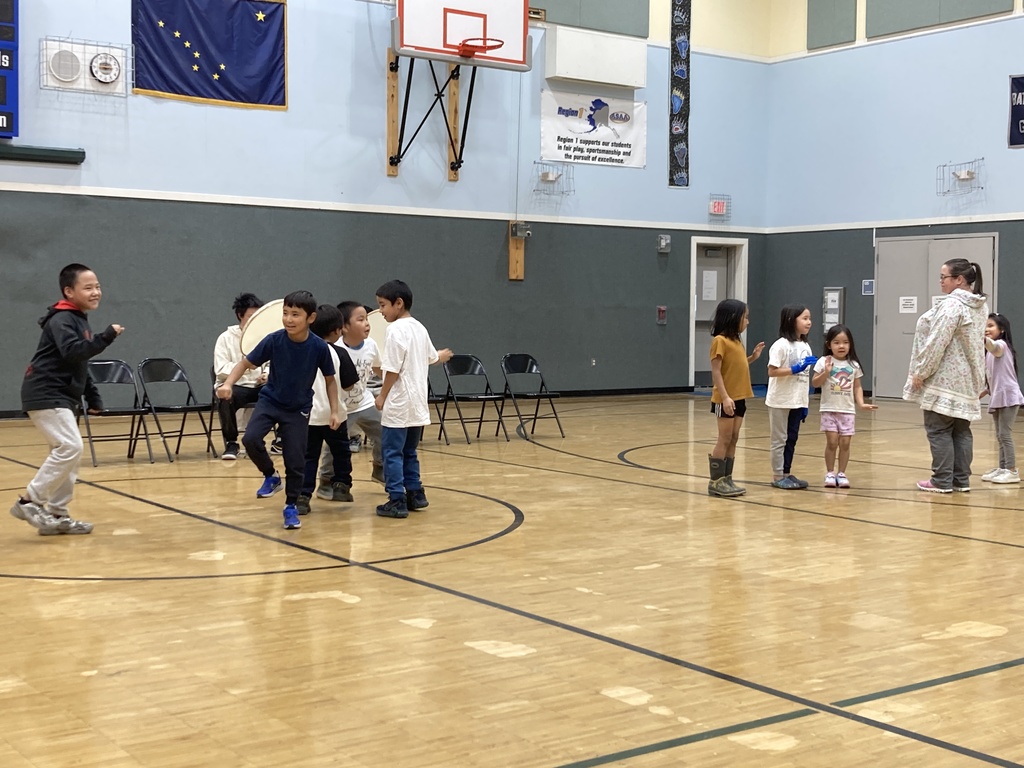 Drumming and dancing Teller school indigenous peoples day alaska Teacher is dancing!