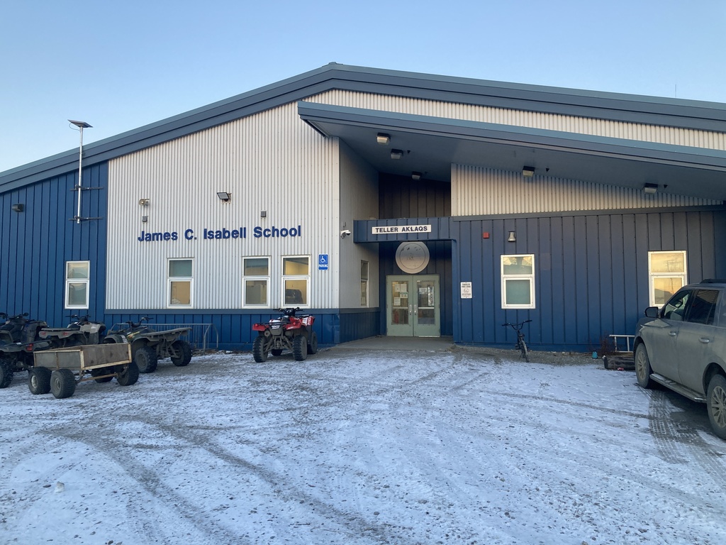 Snowy fall morning in Teller alaska