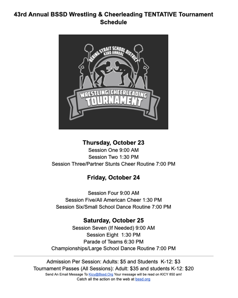 Wrestling and Cheer Schedule