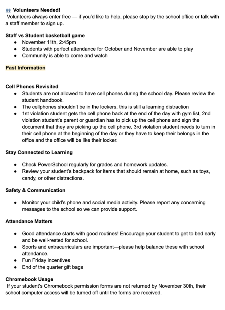 Teller School Family Newsletter October 29th  3