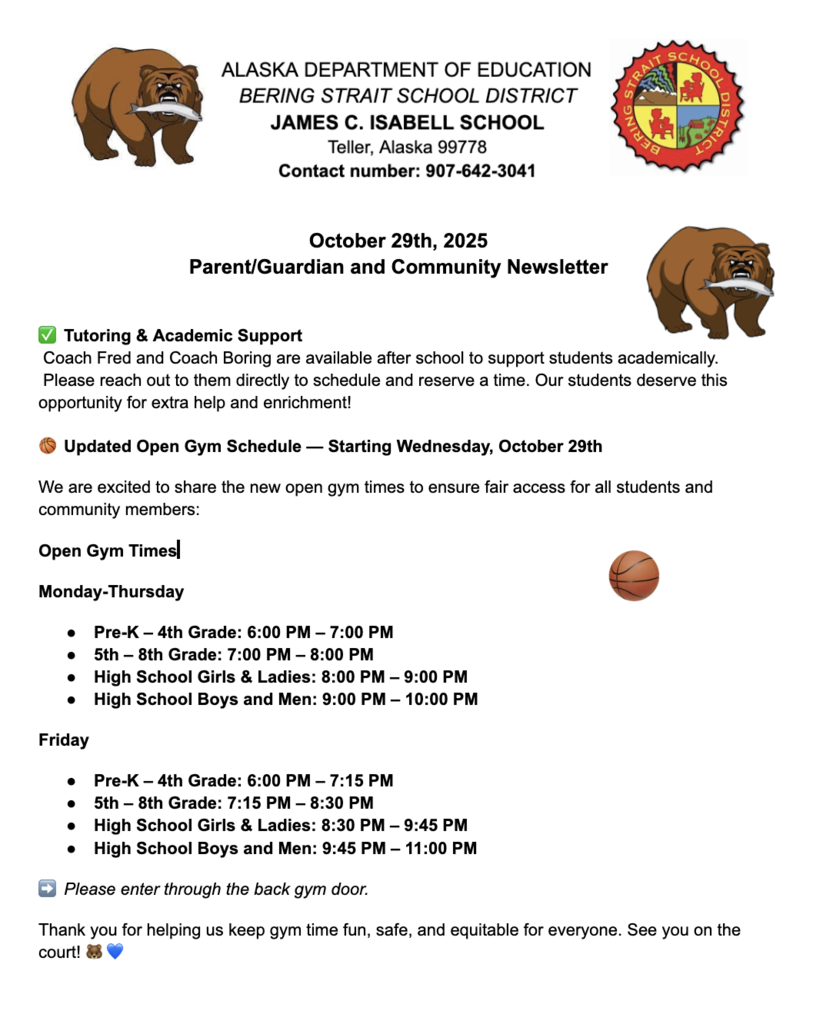 Teller School Family Newsletter October 29th