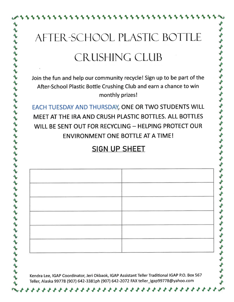 AfterschoolbottlecrushingclubTellerIRAAlaska2025
