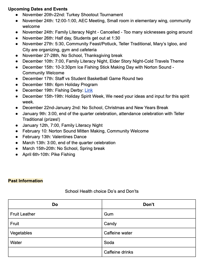 James C. Isabell School Newsletter November 21st 2