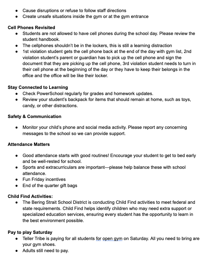 December 10th Teller School Community Newsletter 2