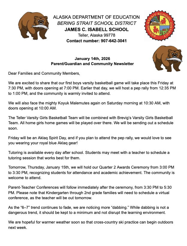 Teller community newsletter Jan 14 2026