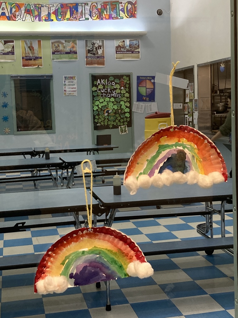 rainbows and clovers in the cafeteria