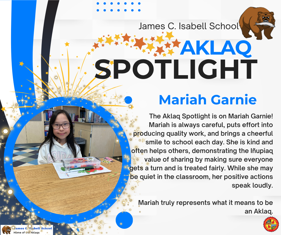 Aklaq Spotlight Teller Alaska Mariah Garnie
