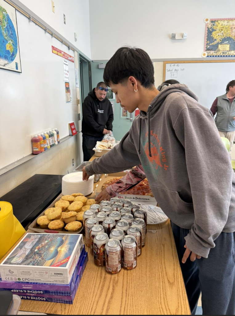 Food selection for Ben O at Senior Family night Teller