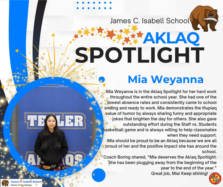 Aklaq Spotlight Teller Alaska Mia