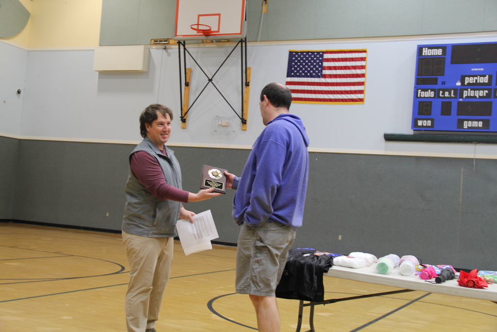 Coach Boring Receiving his coach of the year award