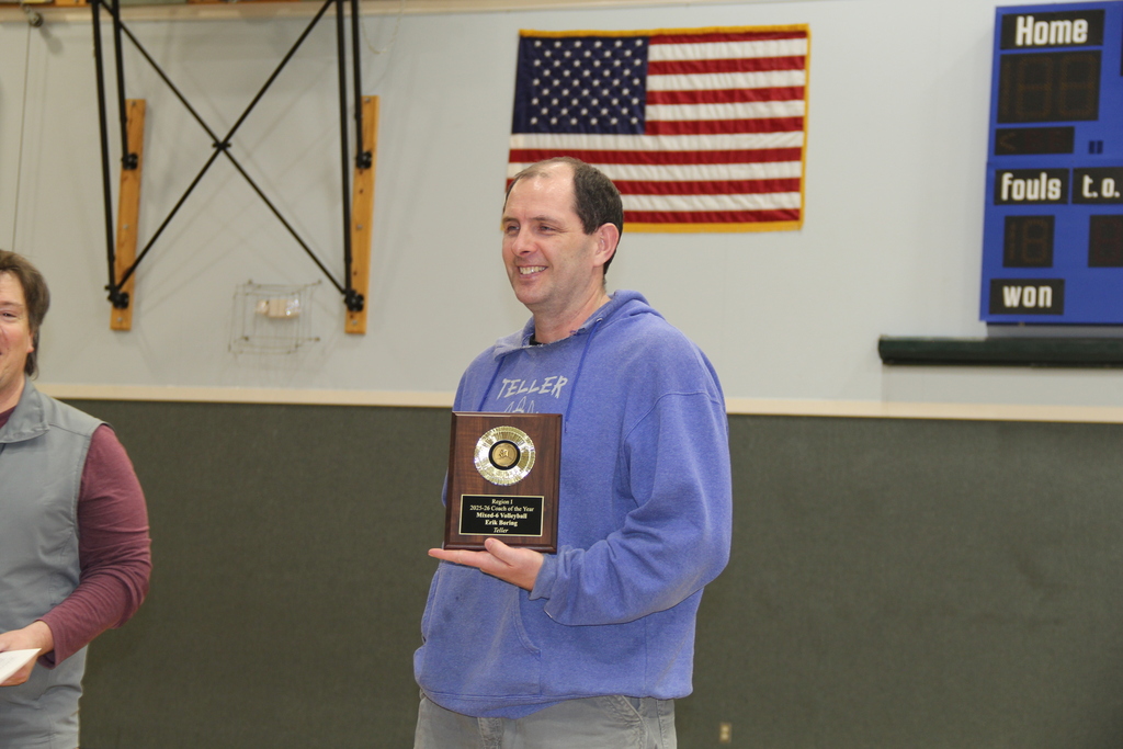 Coach Boring with award