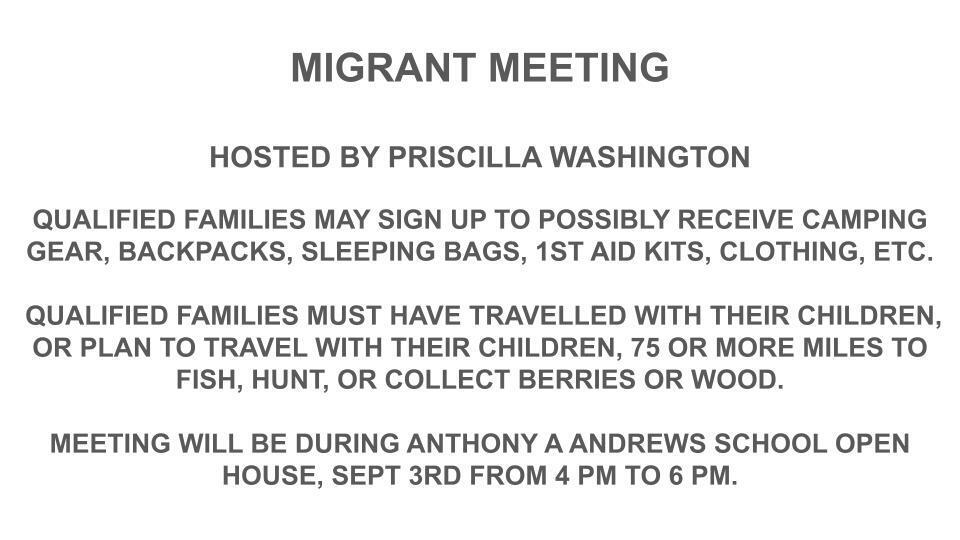 MIGRANT MEETING