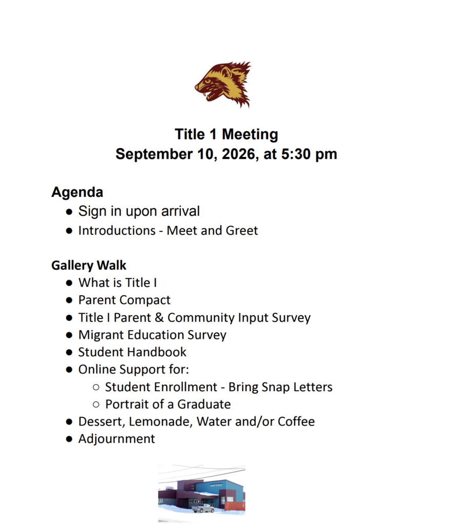 Title I Meeting Agenda