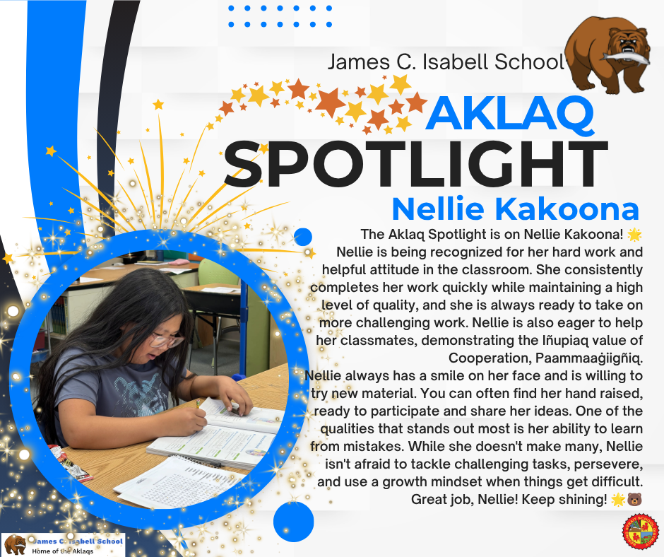 Aklaq Spotlight Teller Alaska Nellie Kakoona