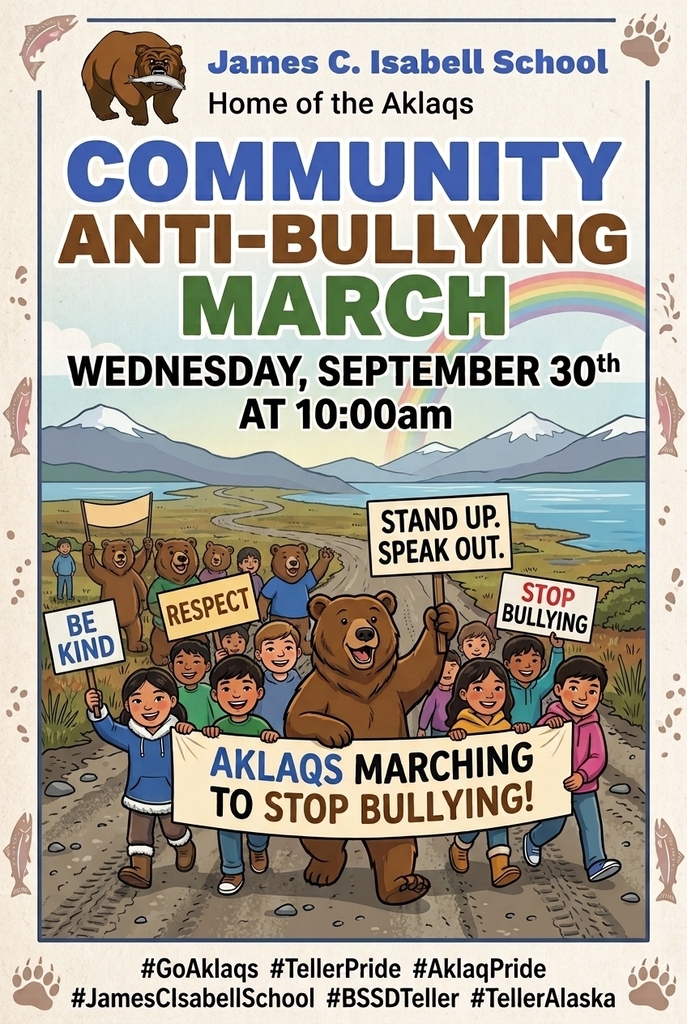 Teller Community Anti-Bullying March Wednesday September 30th 10am