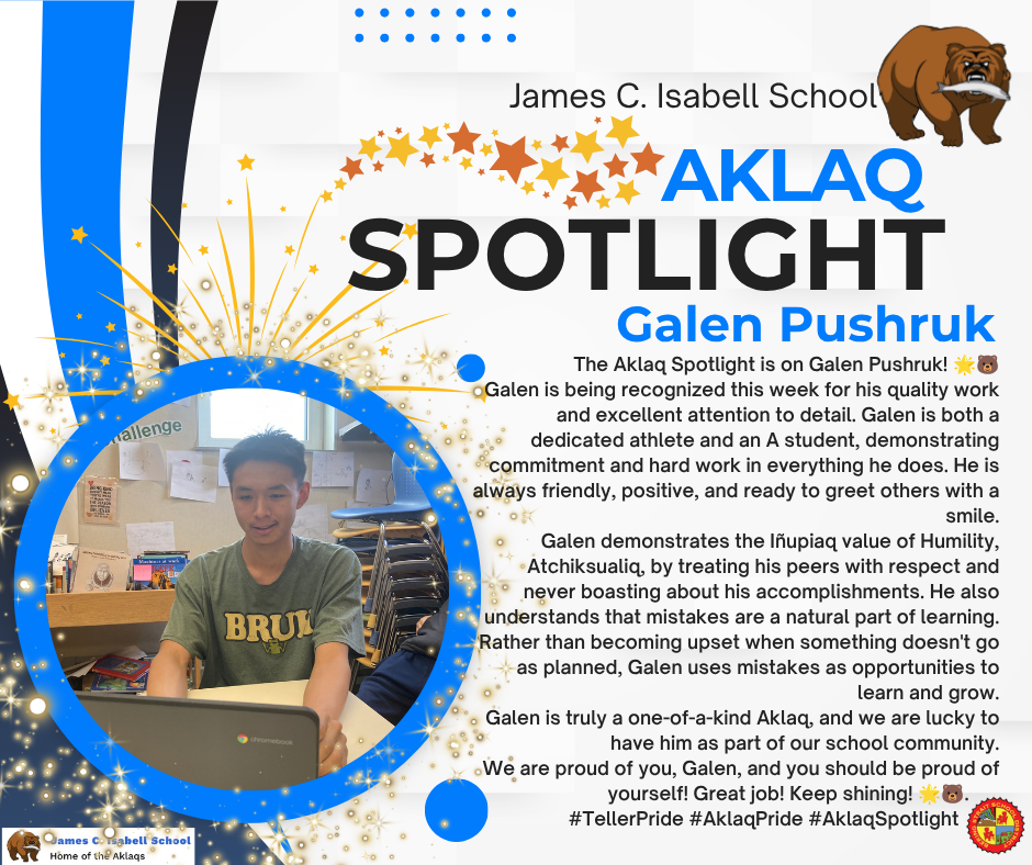 Aklaq Spotlight Teller Alaska Galen Pushruk