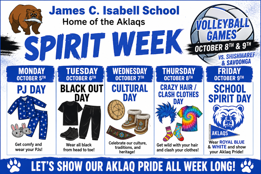 Spirit Week October 5th to the 9th