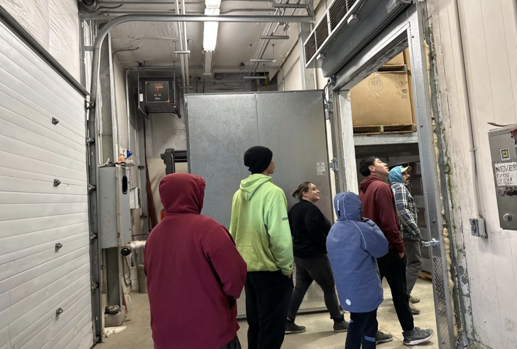 Norton Sound Seafood Exploration Nome Field trip 10.21 Reggie Jr Frank Topkok Galen Pushruk Trevor Okbaok Brayden Okleasik Rowena loqueloque Freezer