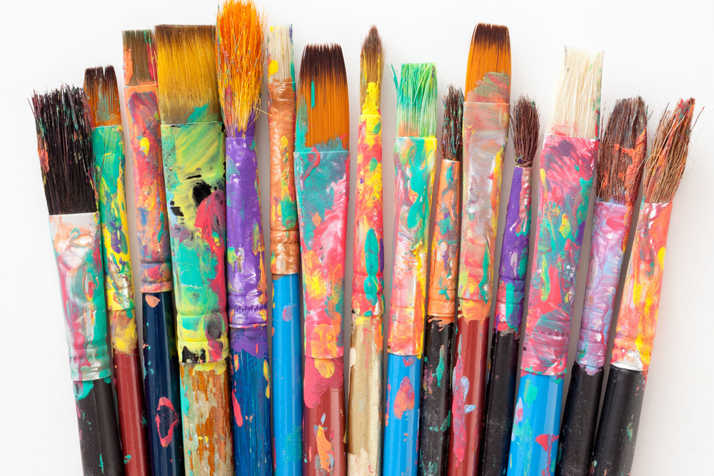 stock image of paintbrushes