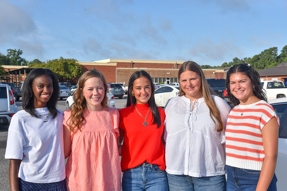 high school students smiling
