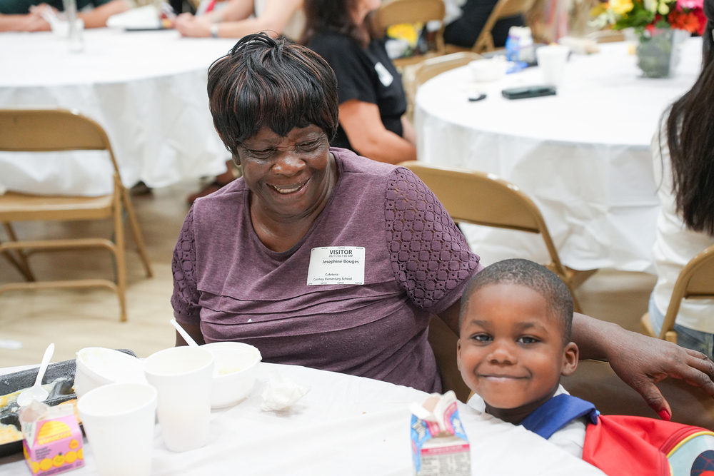 woman with grandson