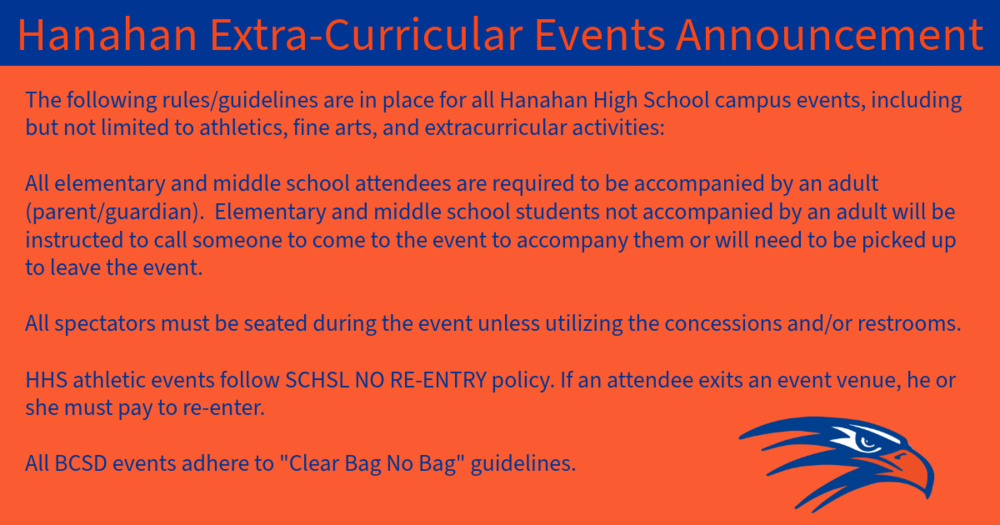 Hanahan Extra-Curricular Events Announcement