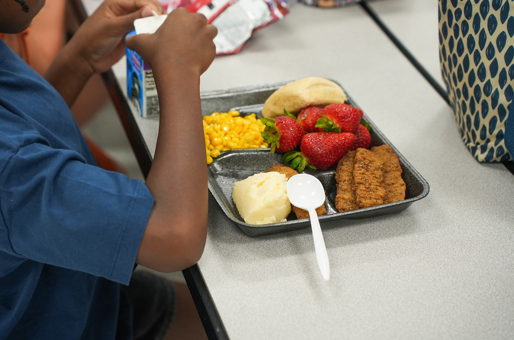 generic photo of student with food tray
