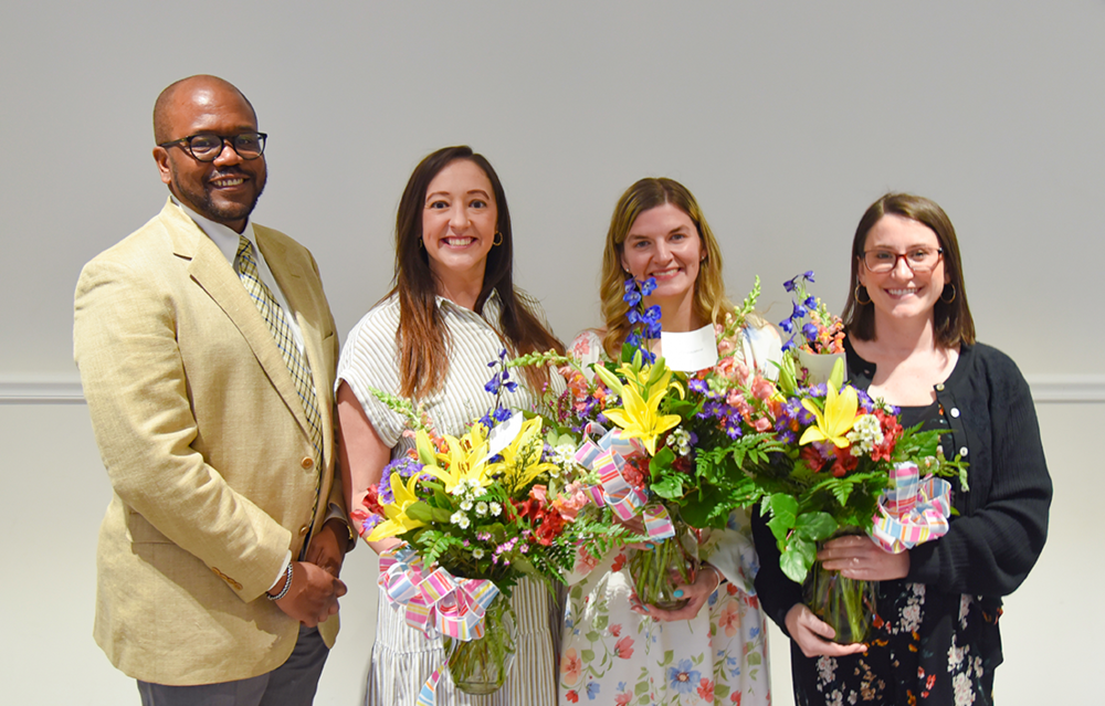 Dr. Dixon with the Top 3 Teachers of the Year