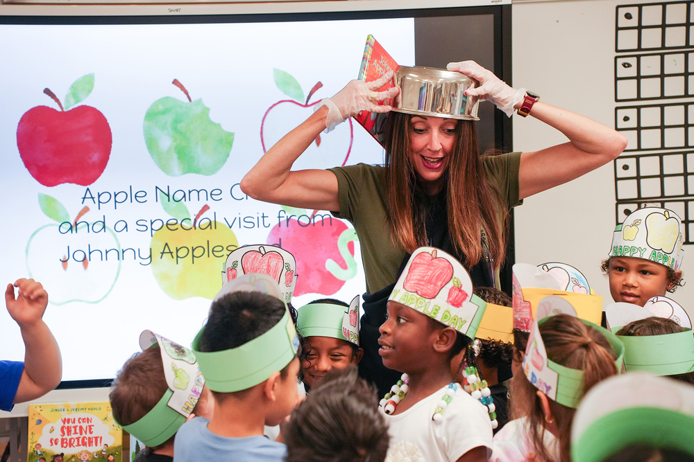 kellie gebhardt with students