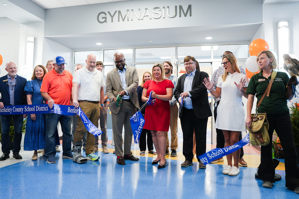 district and government officials cut ribbon on newly renovated HMS