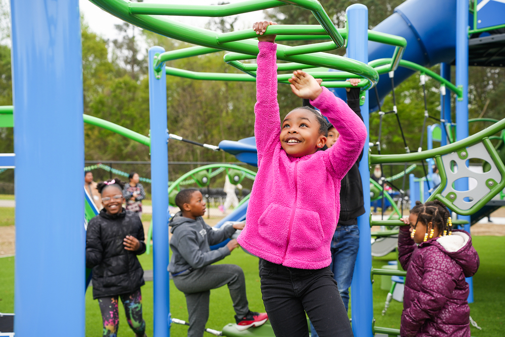 girl on monkey bars