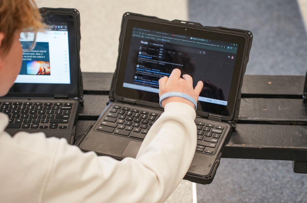 student on laptop