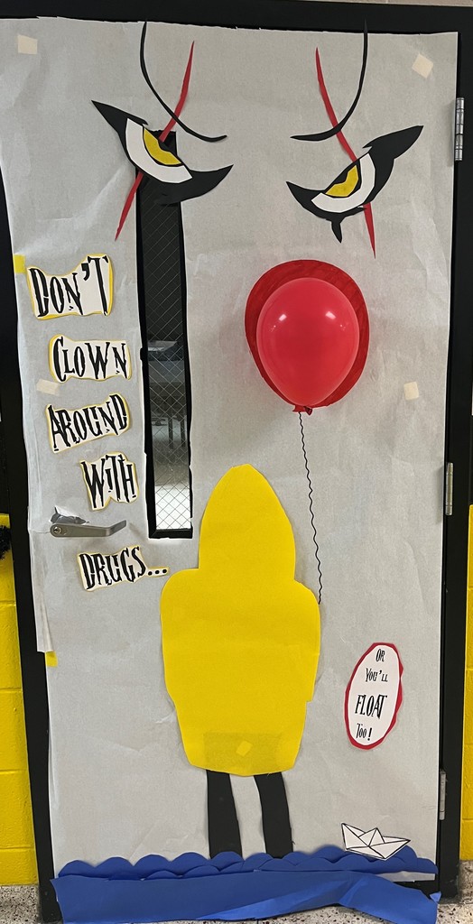 Red Ribbon Week - Door Decoration - Clown