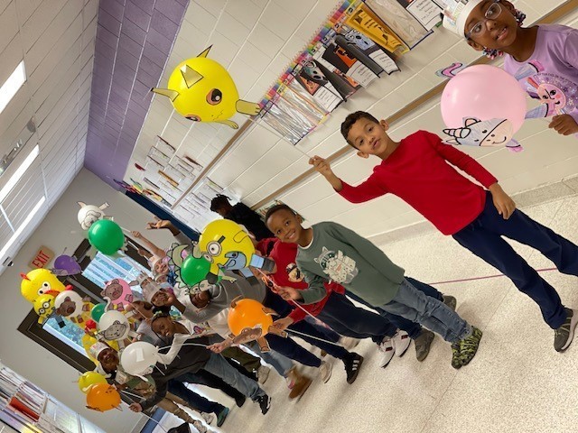 Students preparing for parade