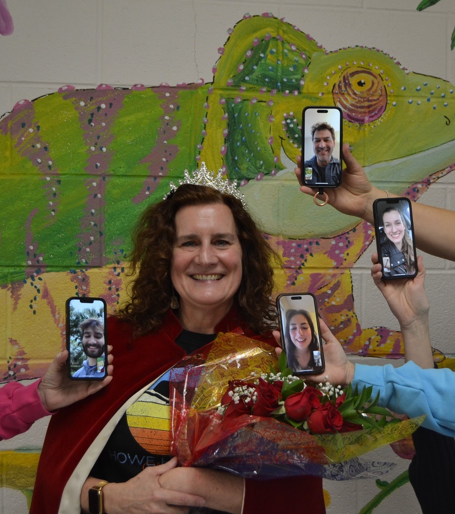 Teacher of the year and her family out of town 