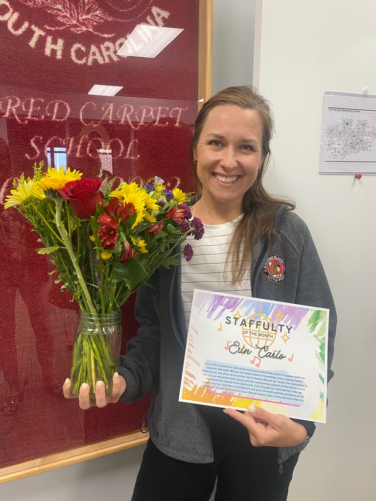 Mrs. Carlo is our staffulty of the month.