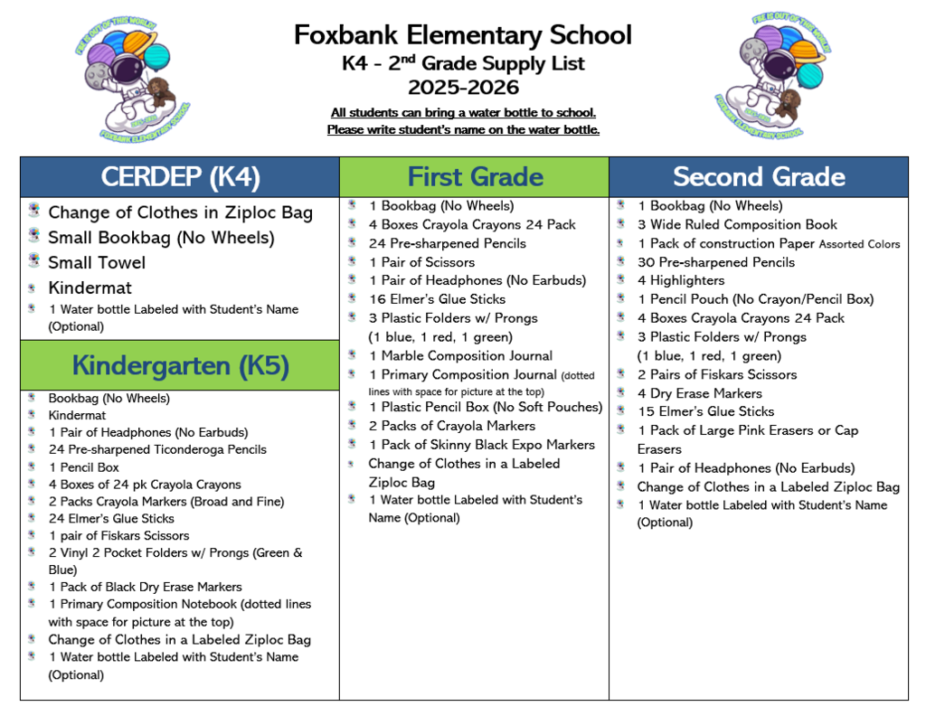 FBE Supply List 25-26