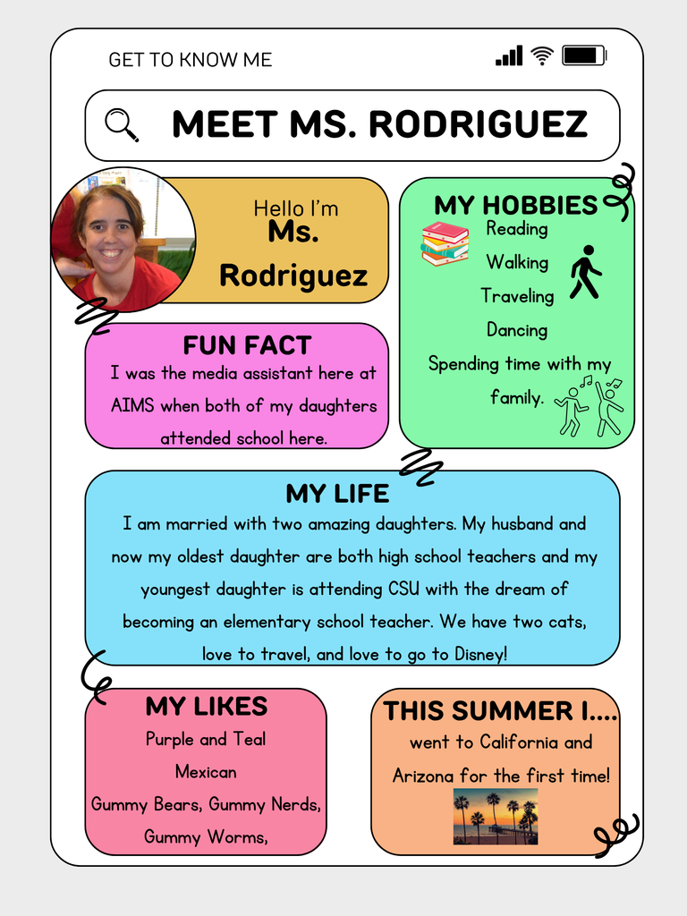 Ms. Rodriguez is the Media Specialist