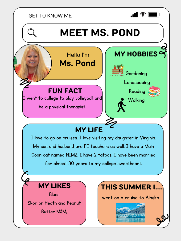 Ms. Pond teaches  PE