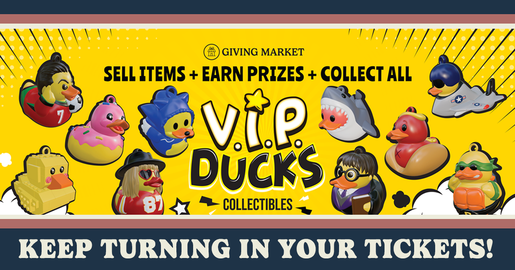 Sell Items, earn prizes, collect all VIP Ducks, keep turning in your tickets