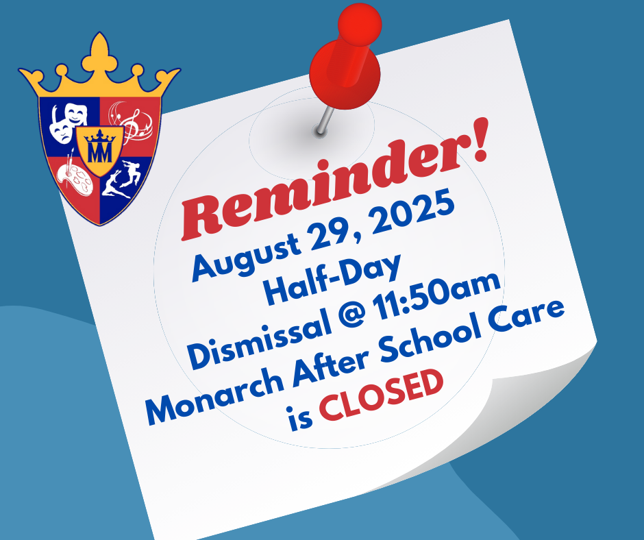 August 29, 2025 is a half day for students. Dismissal with be at 11:50am