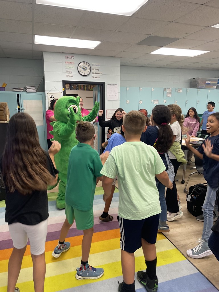 Chameleon Mascot and kids